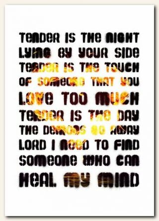 BLUR Tender ❤ song lyrics typography poster art print 2