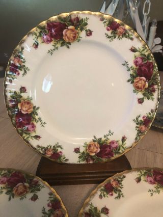 Set Of 4 Royal Albert Old Country Roses Salad Plates 8 - Inch