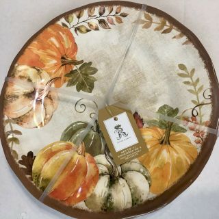 Rachel Ashwell Set Of 4 Pumpkin Fall Colors Melamine Plates