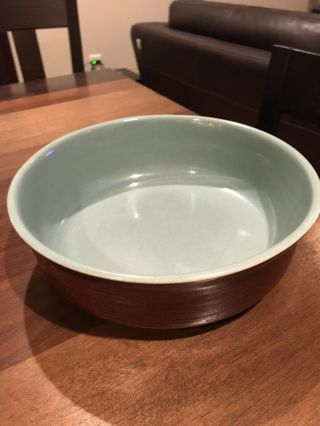 Red Wing Pottery Village Green Inside 9 " Serving Bowl Brown Outside