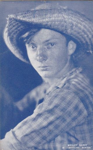 Wesley Barry " Battling Bunyan " - Hollywood Silent 1920s Arcade/exhibiit Postcard