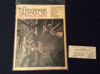 Jim Morrison The Doors " Strange Days " Songbook 1968 & Rko Ticket Stub