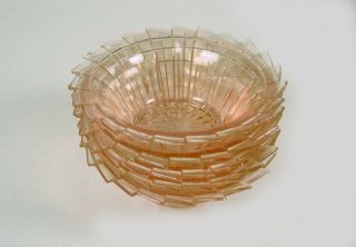 Jeannette Glass - 1930’s - Sierra Pinwheel - 5 Berry Bowls - 5 1/4” -