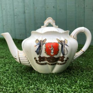 Shelley 19thc Porcelain,  " Dainty " Crested China Decorative Teapot,  C1890s