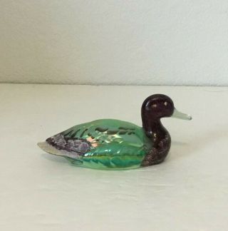 Fenton Green Hand Painted Duck