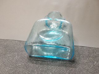 VINTAGE BLENKO HAND BLOWN GLASS ICE BLUE SPOUT WATER BOTTLE PITCHER JUG VASE 2