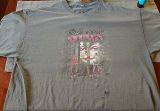 Authentic Styx Grand Illusion 1977 Xxl Awesomely Distressed 42 Year Old Piece Of