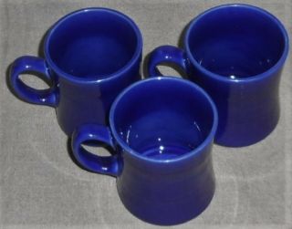 Set (3) Metlox COLORSTAX PATTERN – BLUE COLOR Handled Mugs MADE IN CALIFORNIA 4