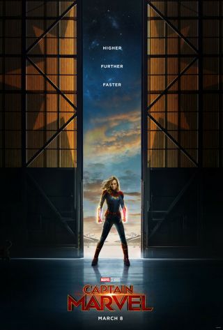 Captain Marvel Movie Poster 2 Sided Mini Sheet 13.  5x20 Brie Larson