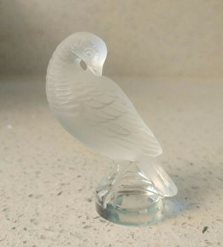 Vintage Lalique France Art Glass Bird Partridge Dove Quail Figurine Sculpture