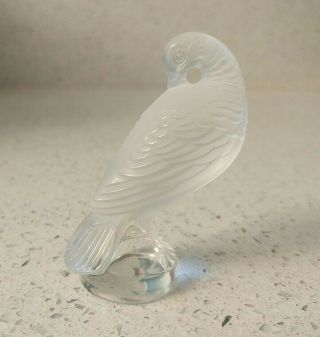 Vintage Lalique France Art Glass Bird Partridge Dove Quail Figurine Sculpture 3