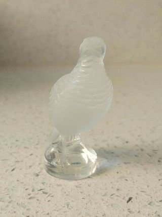 Vintage Lalique France Art Glass Bird Partridge Dove Quail Figurine Sculpture 4