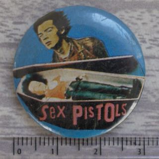 Vtg Og Sex Pistols Sid Vicious 30mm Pin Badge Punk 1970s