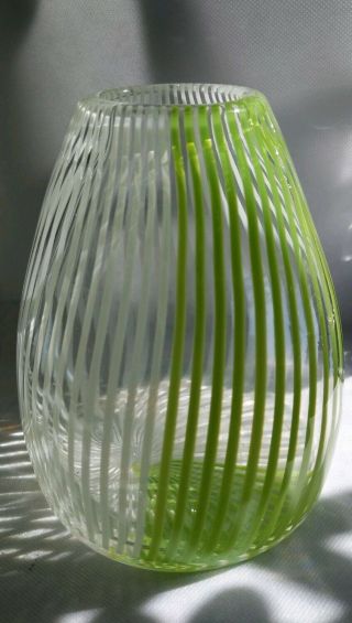 Mid Century Mezza Filigrana Murano Glass Vase Dino Martens Aureliano Toso