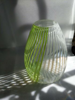 Mid Century Mezza Filigrana Murano Glass Vase Dino Martens Aureliano Toso 2