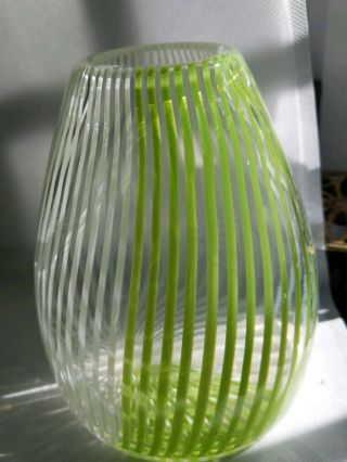 Mid Century Mezza Filigrana Murano Glass Vase Dino Martens Aureliano Toso 3
