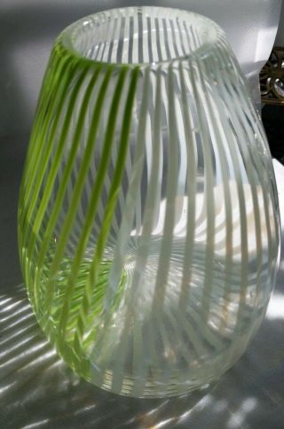 Mid Century Mezza Filigrana Murano Glass Vase Dino Martens Aureliano Toso 7