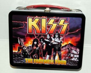 Kiss Band Farewell Tour Embossed Metal Lunchbox Gene Ace Peter Paul