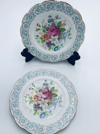 Set Of 2 Royal Albert Fragrance 8” Salad Plate Bone China England Roses 839038