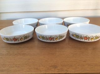 Set Of 6 Centura by Corning Spice O Life Bowls 4 3/4” Stackable 4