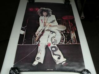Rare Vintage 1977 Led Zeppelin Jimmy Page Poster 410