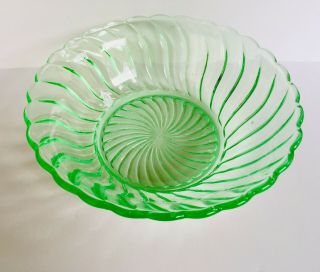 Antique Uranium Vaseline Glass Bagley Trifle Bowl Depression Registration Number 5