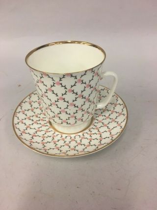 Vintage Ussr China Tea Cup And Saucer Russian Porcelain Small