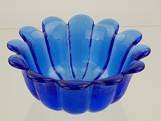 Vintage Dartington Cobalt Blue Glass Fruit Trifle Bowl Centrepiece