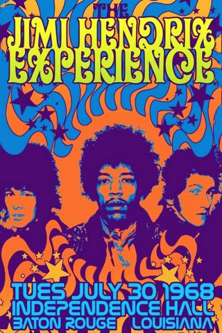 1968 Jimi Hendrix Experience Concert Poster