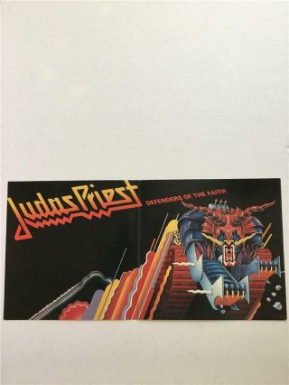 Judas Priest Defenders Of The Faith 1984 Cbs 24 1/2 " X 12 " Promo Poster
