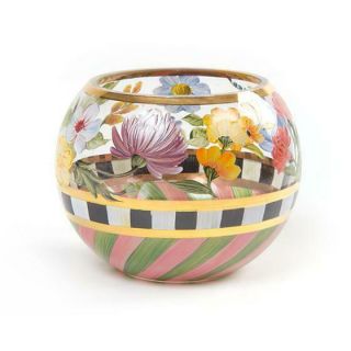 Mackenzie Childs Flower Market Glass Globe Vase Small 52150 - 262
