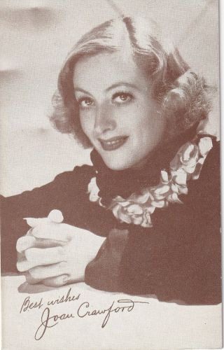 Joan Crawford - Hollywood Movie Star 1940s Arcade/exhibiit Card