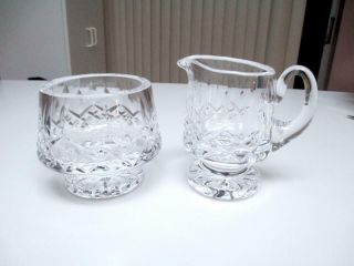 Waterford Crystal Lismore Footed Open Sugar Bowl And Creamer