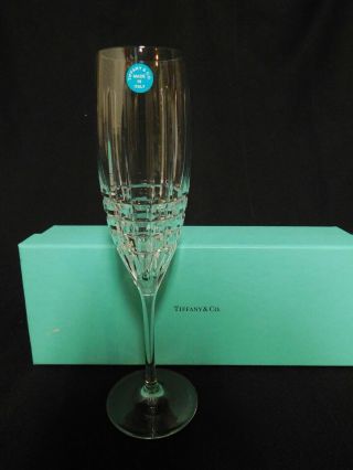 Tiffany & Co.  Crystal Plaid Champagne Flute 9 1/8 " W/ Box