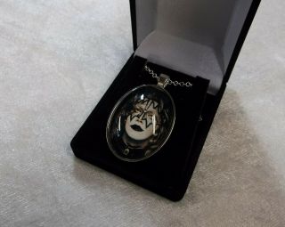 Kiss Space Ace Frehley Photo Necklace W/ Silver Chain & Display Box