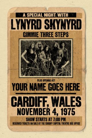 Your Name On A Lynyrd Skynyrd Concert Poster - Personalized Gift