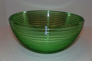 Anchor Hocking Manhattan Park Avenue Green Glass 10 " Serving Bowl