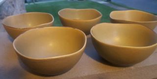 Set Of 5 Vance Kitira Contour Herbal Matte Green Soup Cereal Bowls