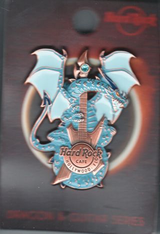 Hard Rock Cafe Pin: Hollywood Fl Dragon & Guitar Series Le100