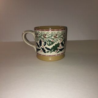 Nicholas Mosse Irish Pottery Mug - Rare Retired Holly And Ivy Pattern