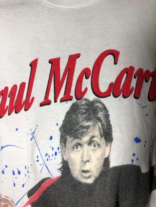 Vintage Paul Mccartney World Tour T Shirt From 1993,  Splatter Paint Graphics