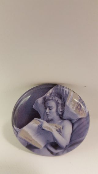 Marilyn Monroe Reading In Bed Photo 2 Inch Round Pin