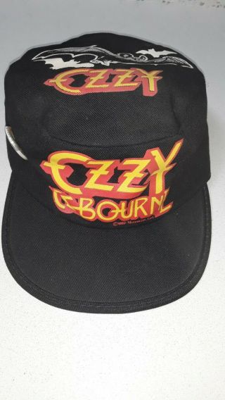 Rare Vintage Ozzy Osbourne Painters Hat Two Ozzy Pins
