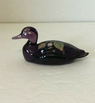 Fenton Purple/amethyst Hand Painted Duck