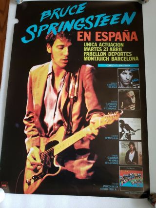 Vintage Rare Bruce Springsteen Concert Poster From Concert In Spain 19 " X 27 " Ro