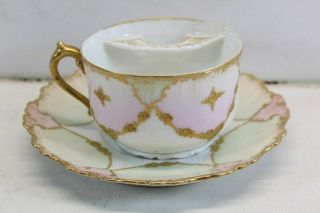 Antique French Porcelain Tea Cup & Saucer
