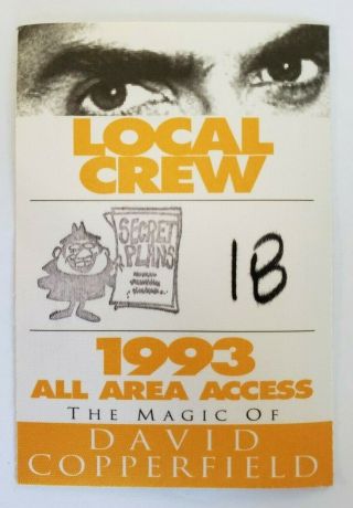 Vtg (1993) David Copperfield The Magic Of All Access Crew Backstage Pass