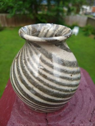 Charles Lisk Mini Swirl Vase Face Jug Catawba Valley Folk Pottery Nc