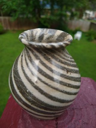 Charles Lisk Mini Swirl Vase Face Jug Catawba Valley Folk Pottery NC 2