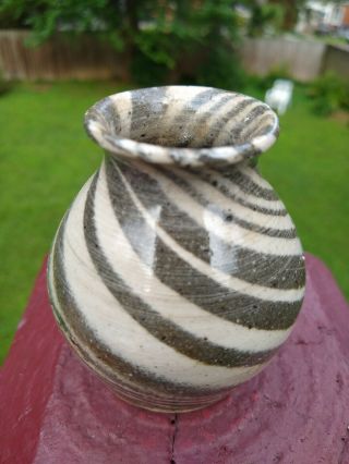 Charles Lisk Mini Swirl Vase Face Jug Catawba Valley Folk Pottery NC 3